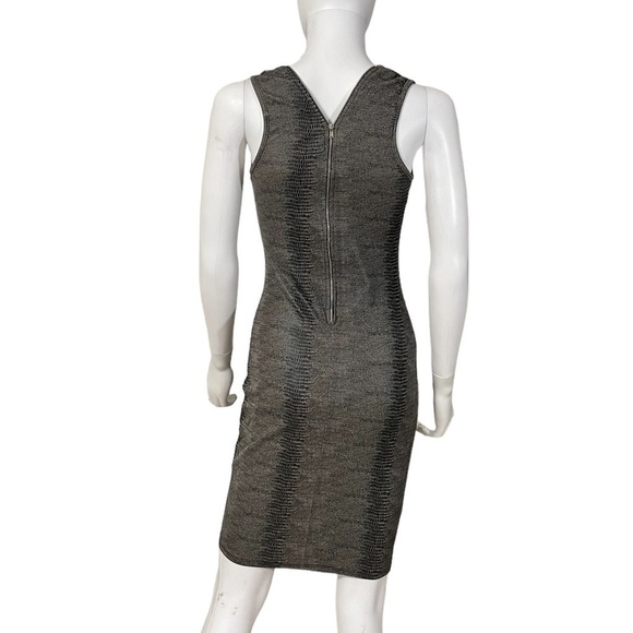Animal Print Sleeveless Zipper back Grey Dress - Picture 4 of 7
